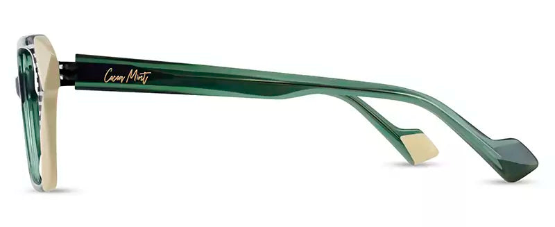 Side view of Cocoa Mint CM9182 #C2 Green crystal