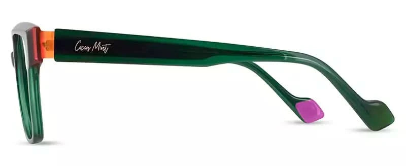 Side view of Cocoa Mint CM9195 #C2 Transparent Dark Green