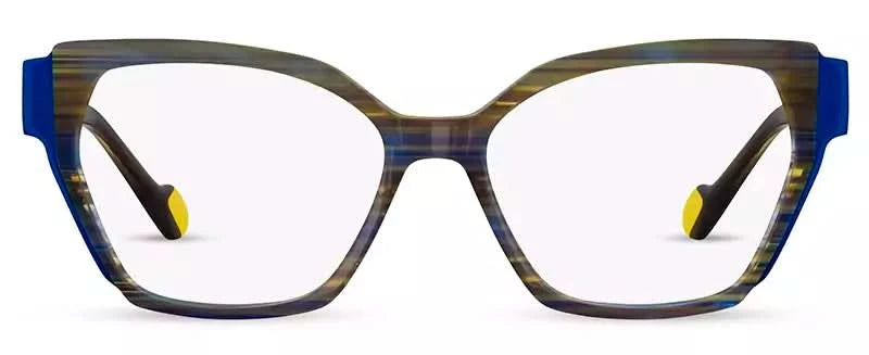Front view of Cocoa Mint CM9197 #C2 Blue/Brown