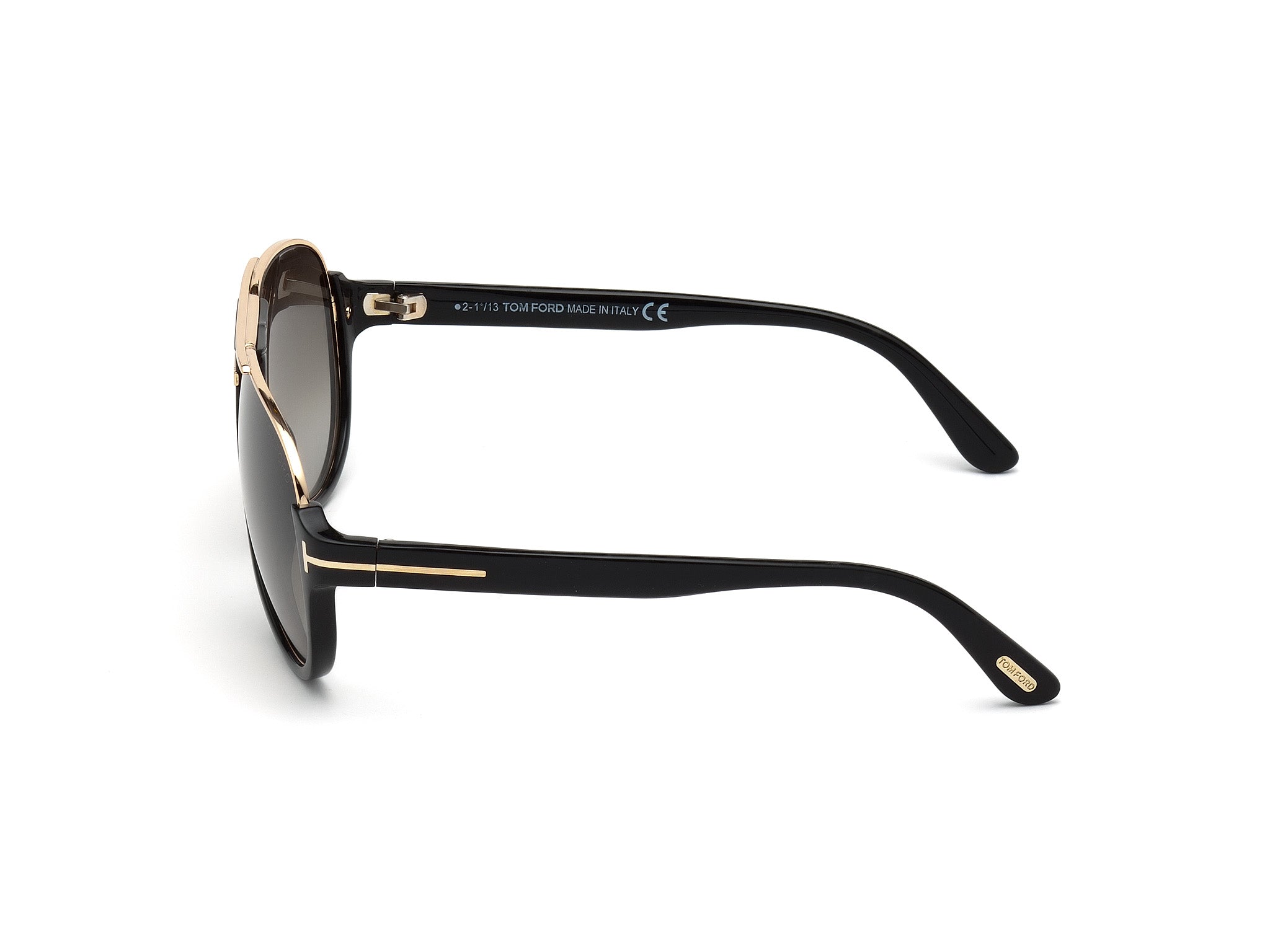 Black sunglasses with gold accents on a white background#color_Shiny Black