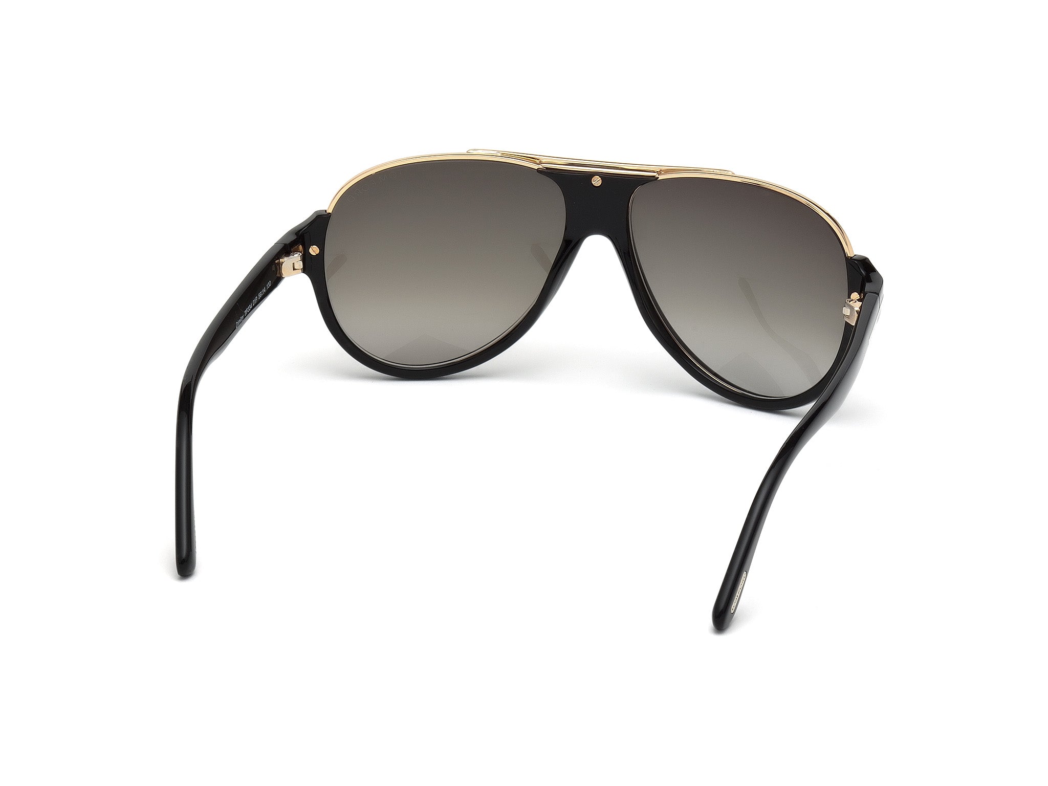 Black sunglasses with gold accents on a white background#color_Shiny Black