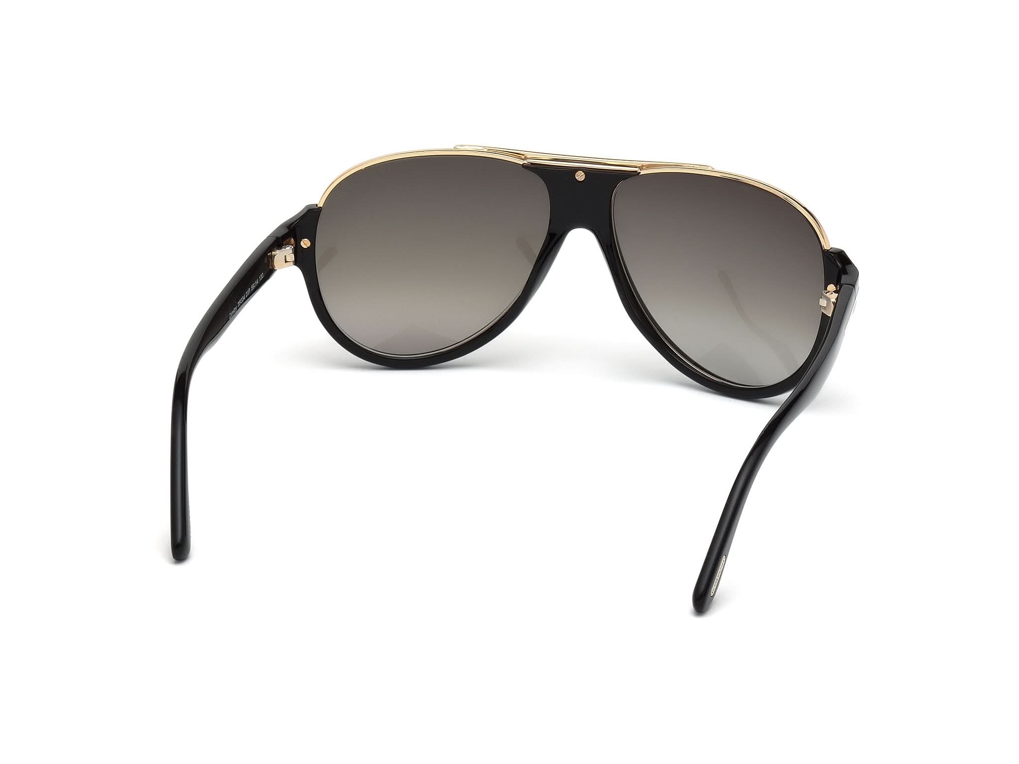 Black sunglasses with gold accents on a white background#color_Shiny Black