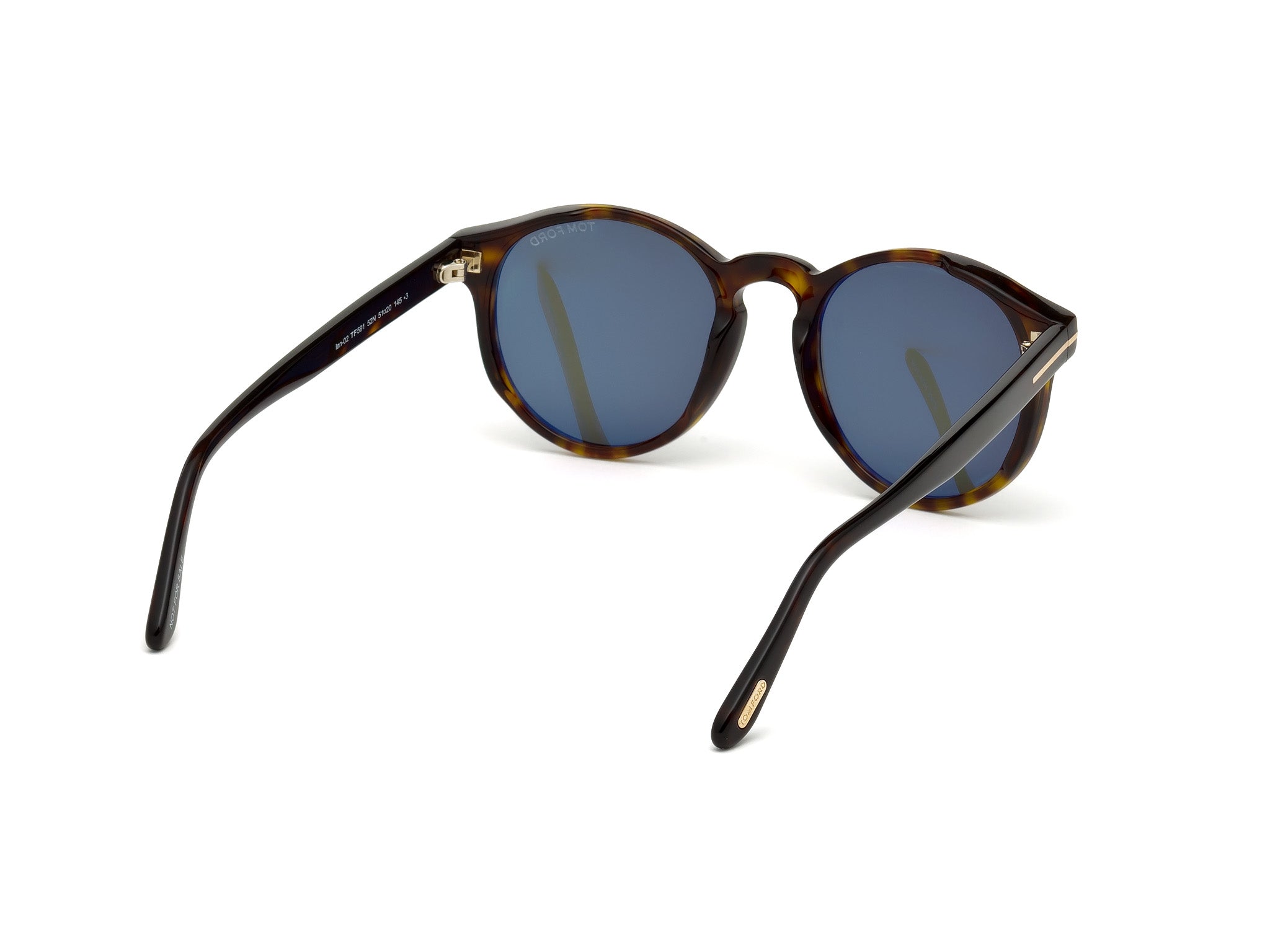 Sunglasses with tortoiseshell frame and blue lenses on a white background#color_dunkel Havana