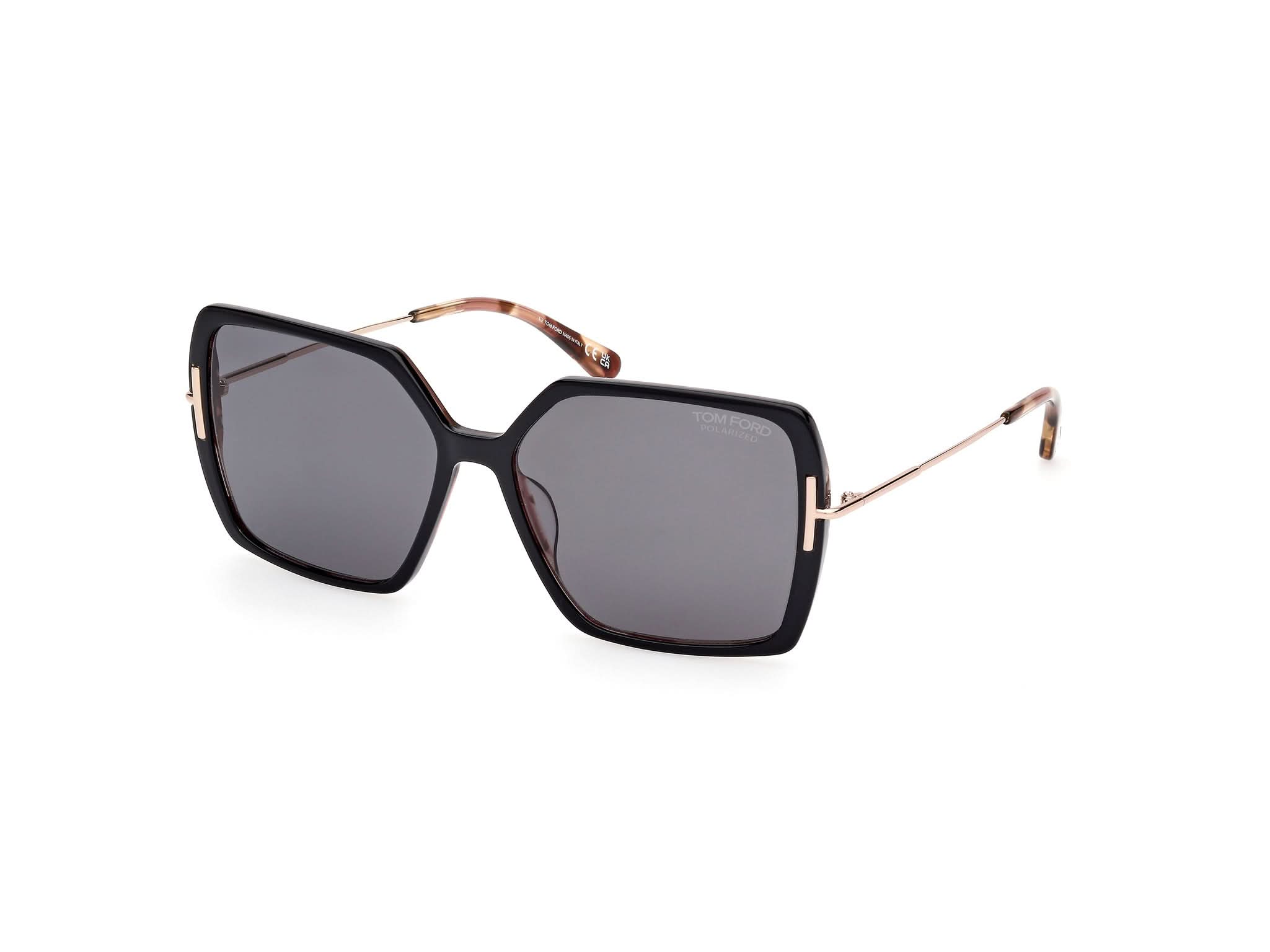 Side Front view of Tom Ford Joanna 1#color_Shiny Back and Havana
