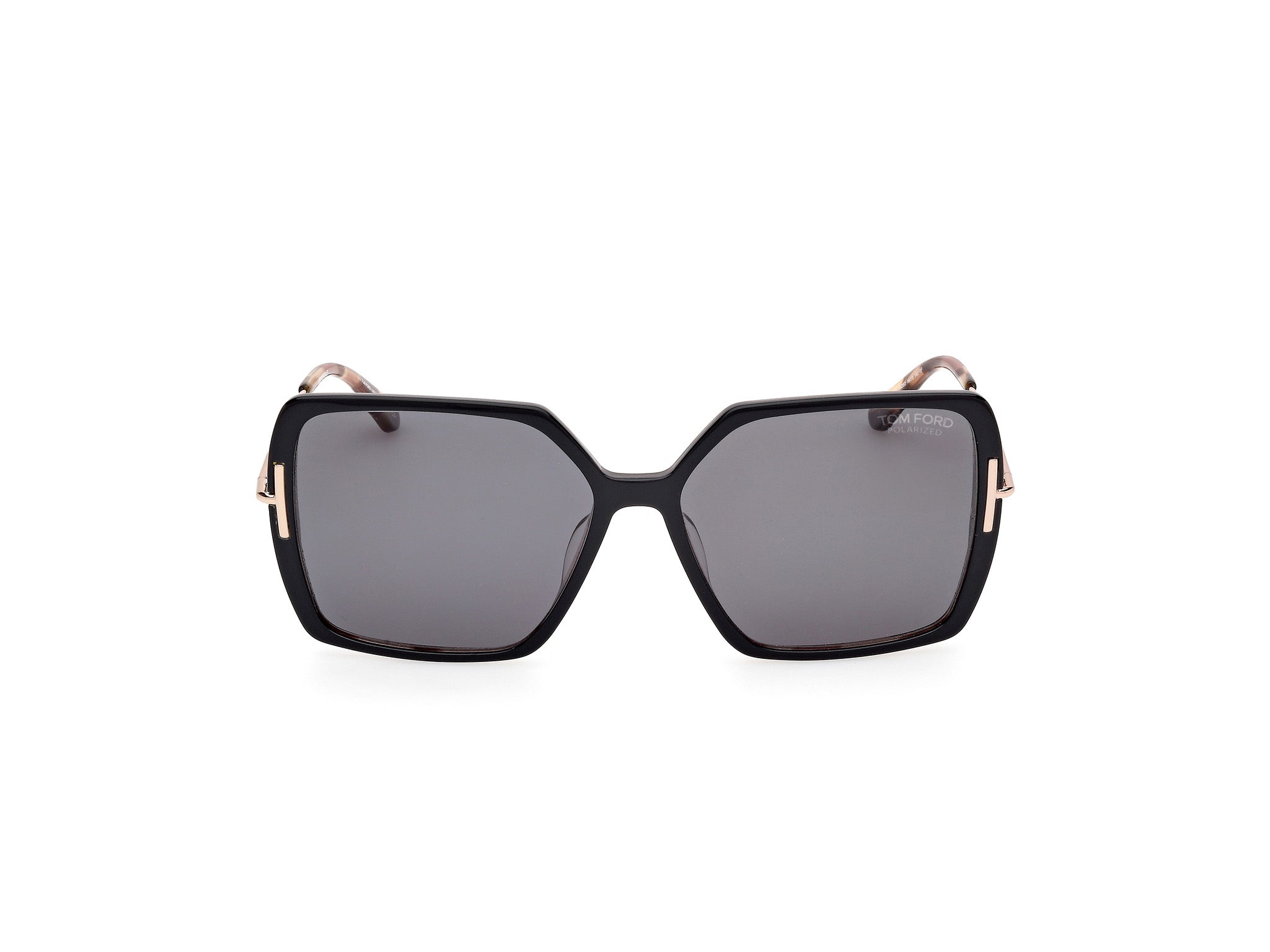 Front view of Tom Ford Joanna 1#color_Shiny Back and Havana