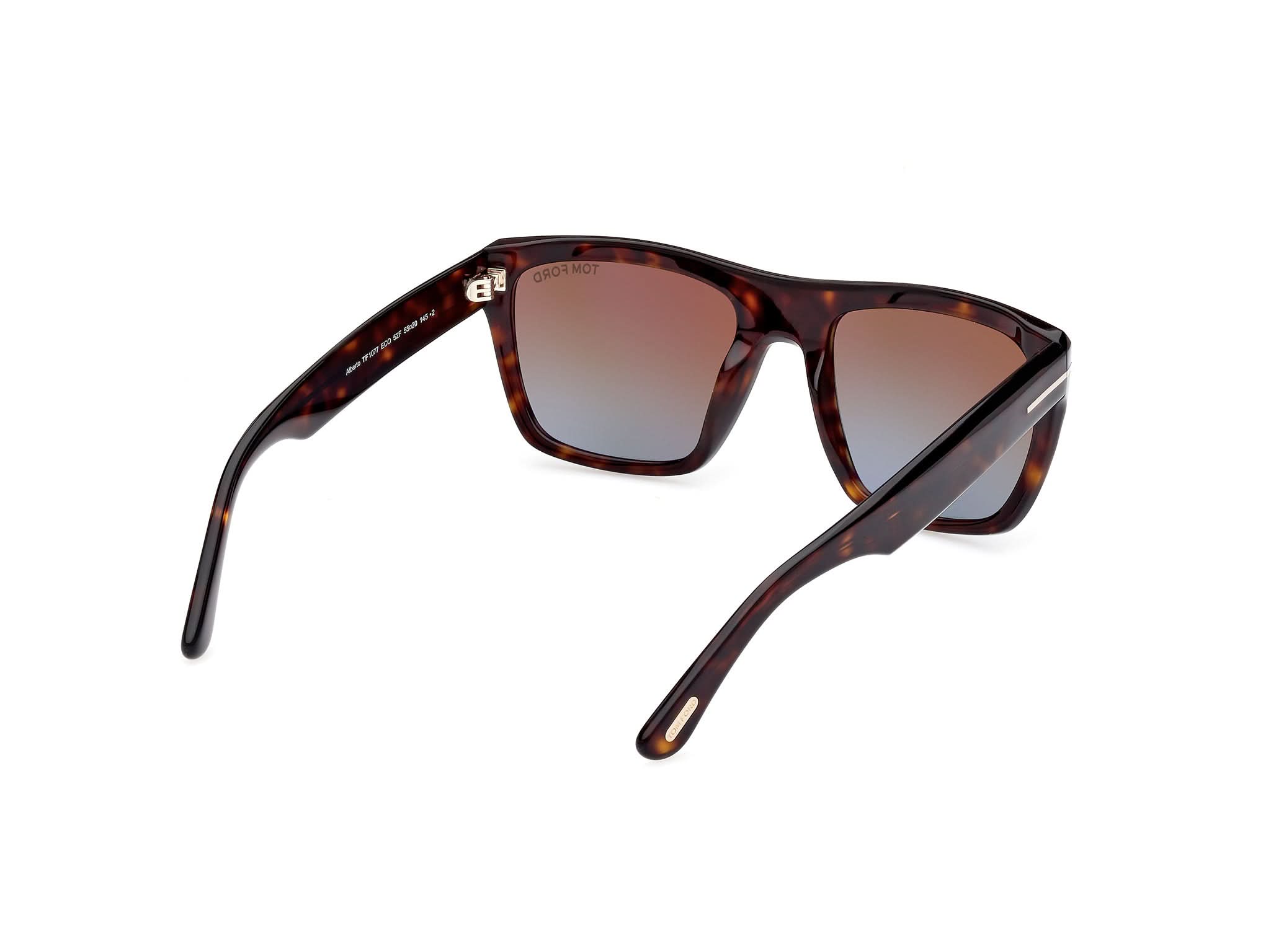 Diagnoal Side view of Tom Ford Alberto 1#color_Shiny Dark Havana