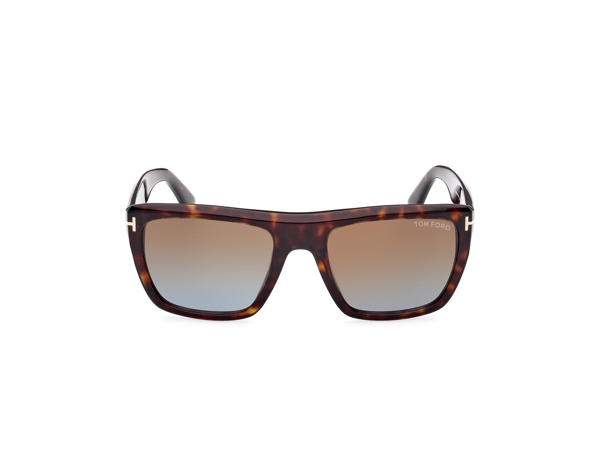 Front view of Tom Ford Alberto 1#color_Shiny Dark Havana
