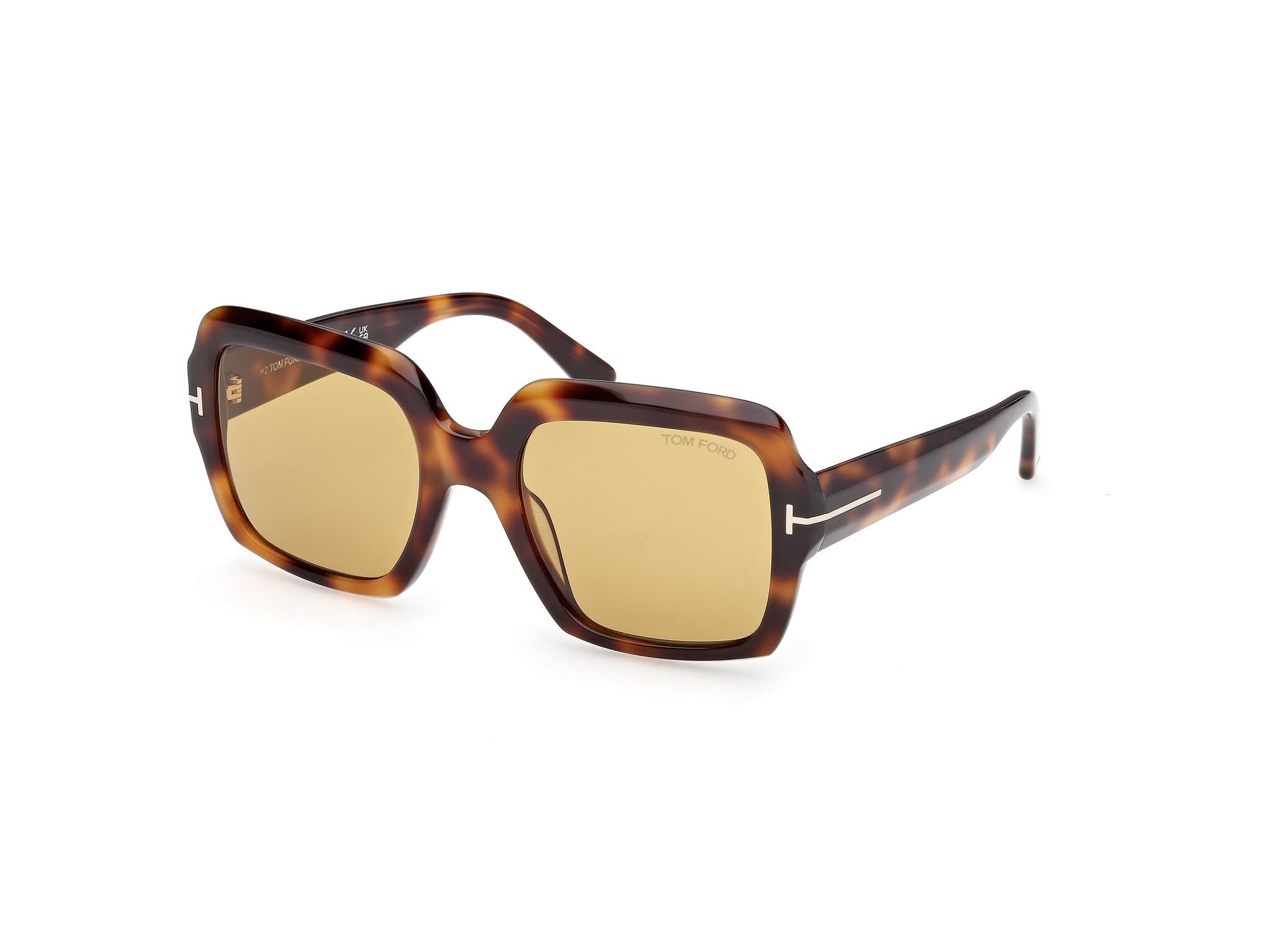 Side Front view of Tom Ford Kaya 1#color_Dark Havana