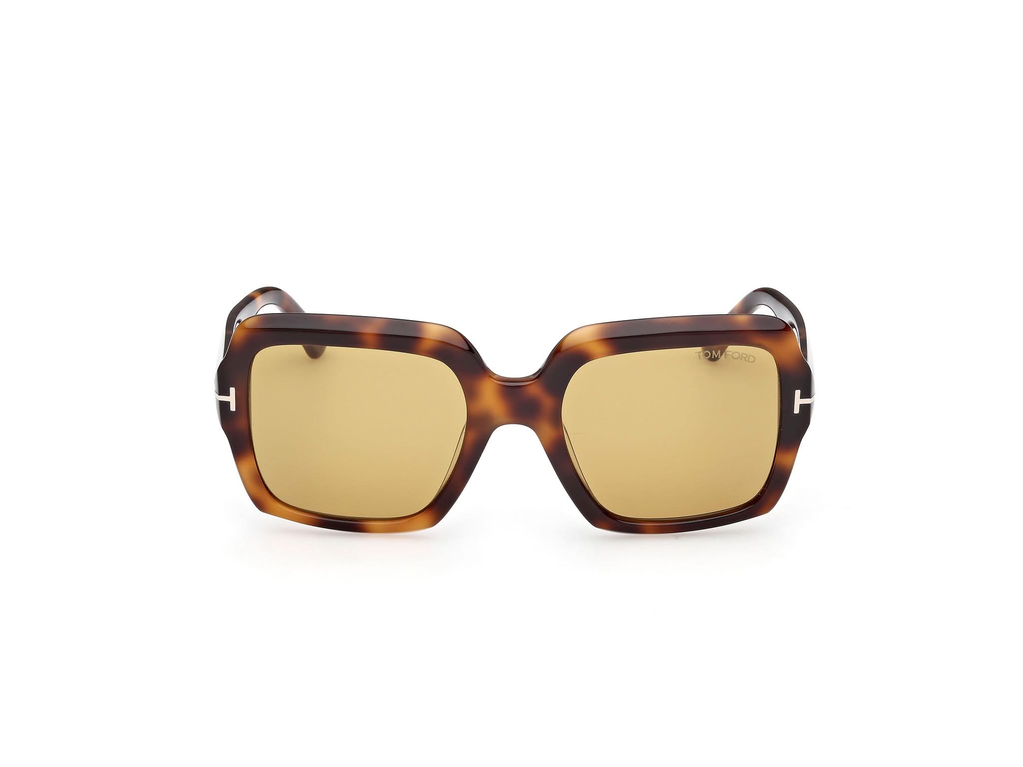 Front view of Tom Ford Kaya 1#color_Dark Havana