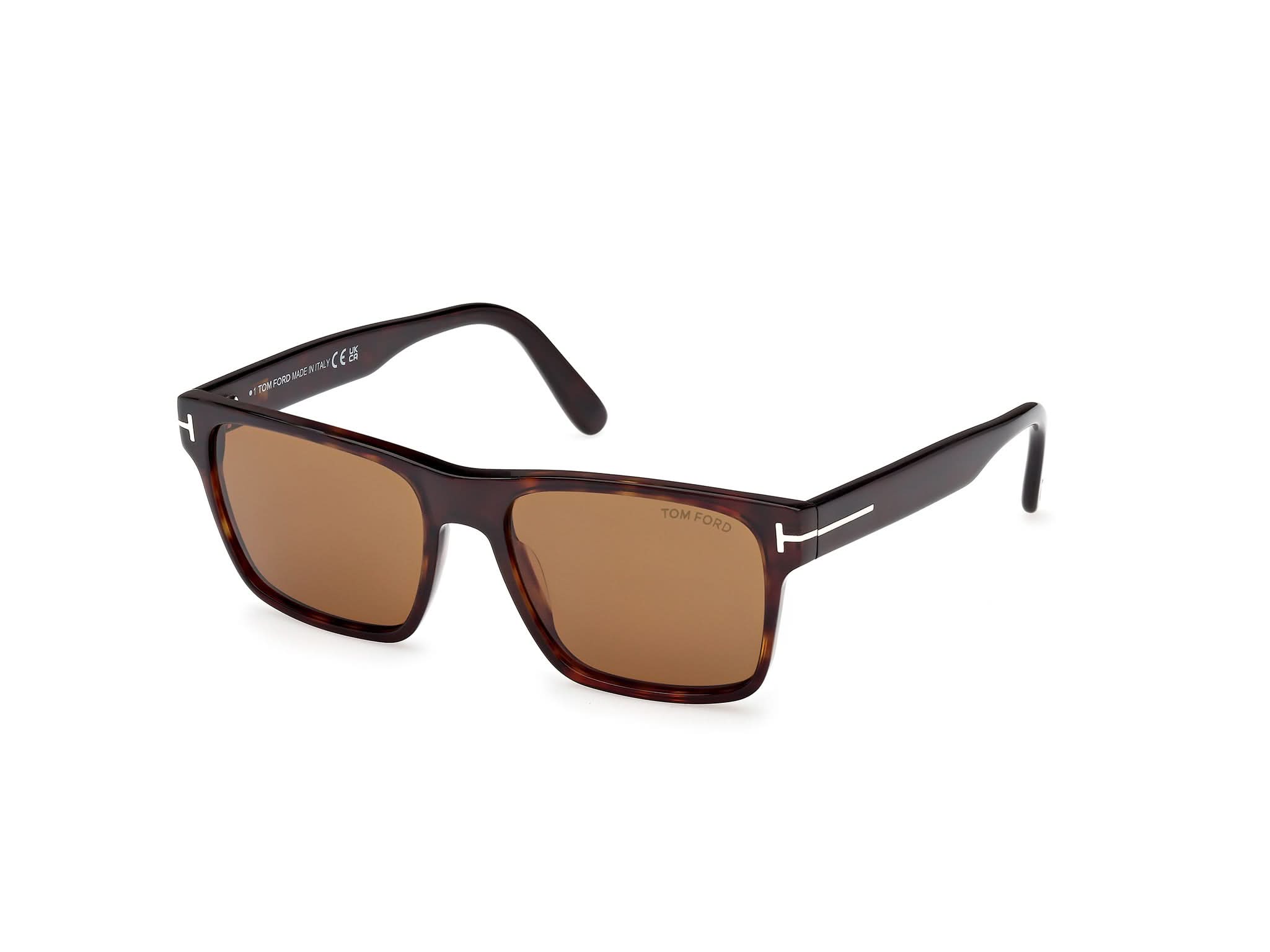 Side Front view of Tom Ford Calder 1#color_Dark Havana