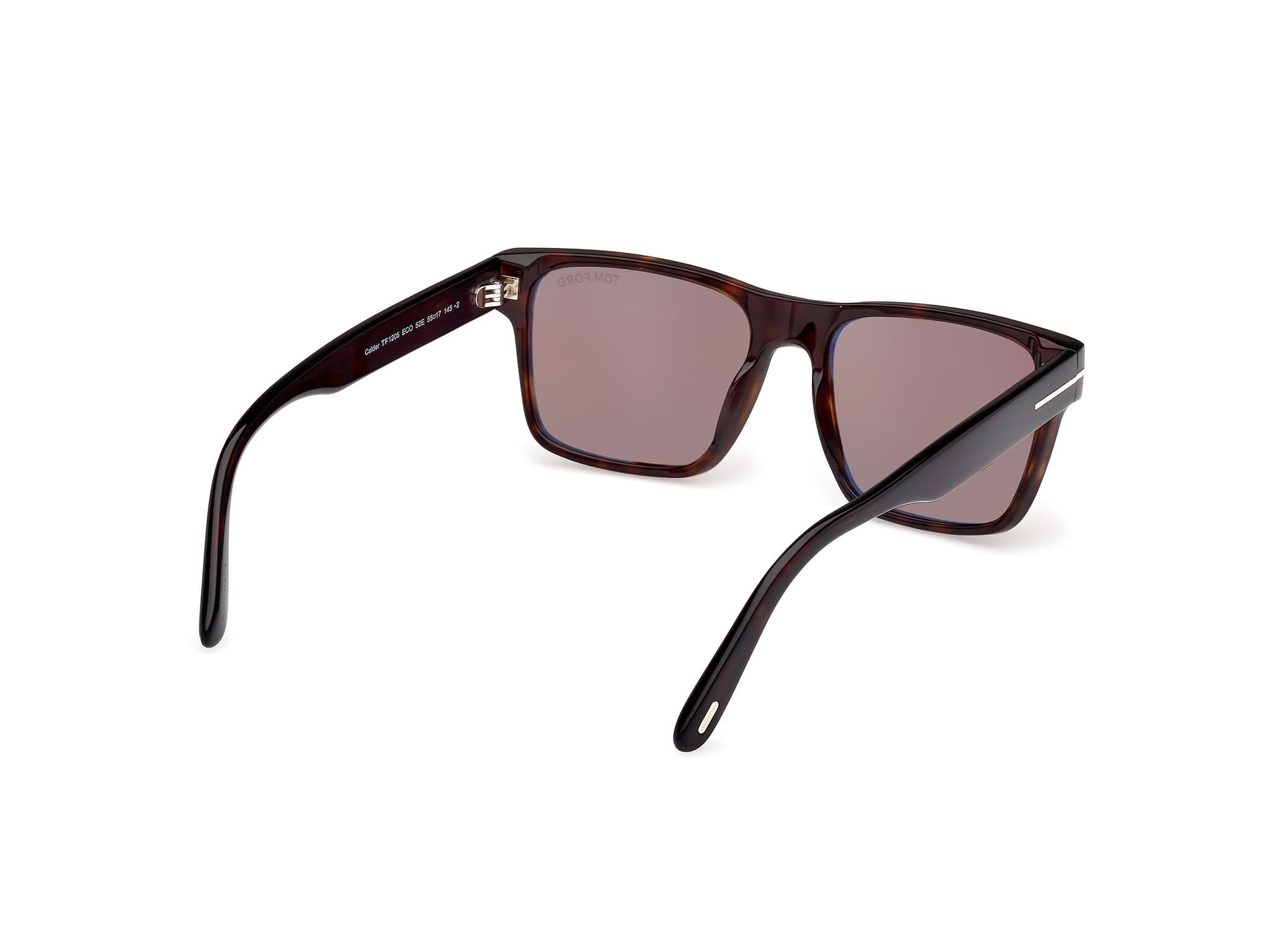 Diagnoal Side view of Tom Ford Calder 1#color_Dark Havana