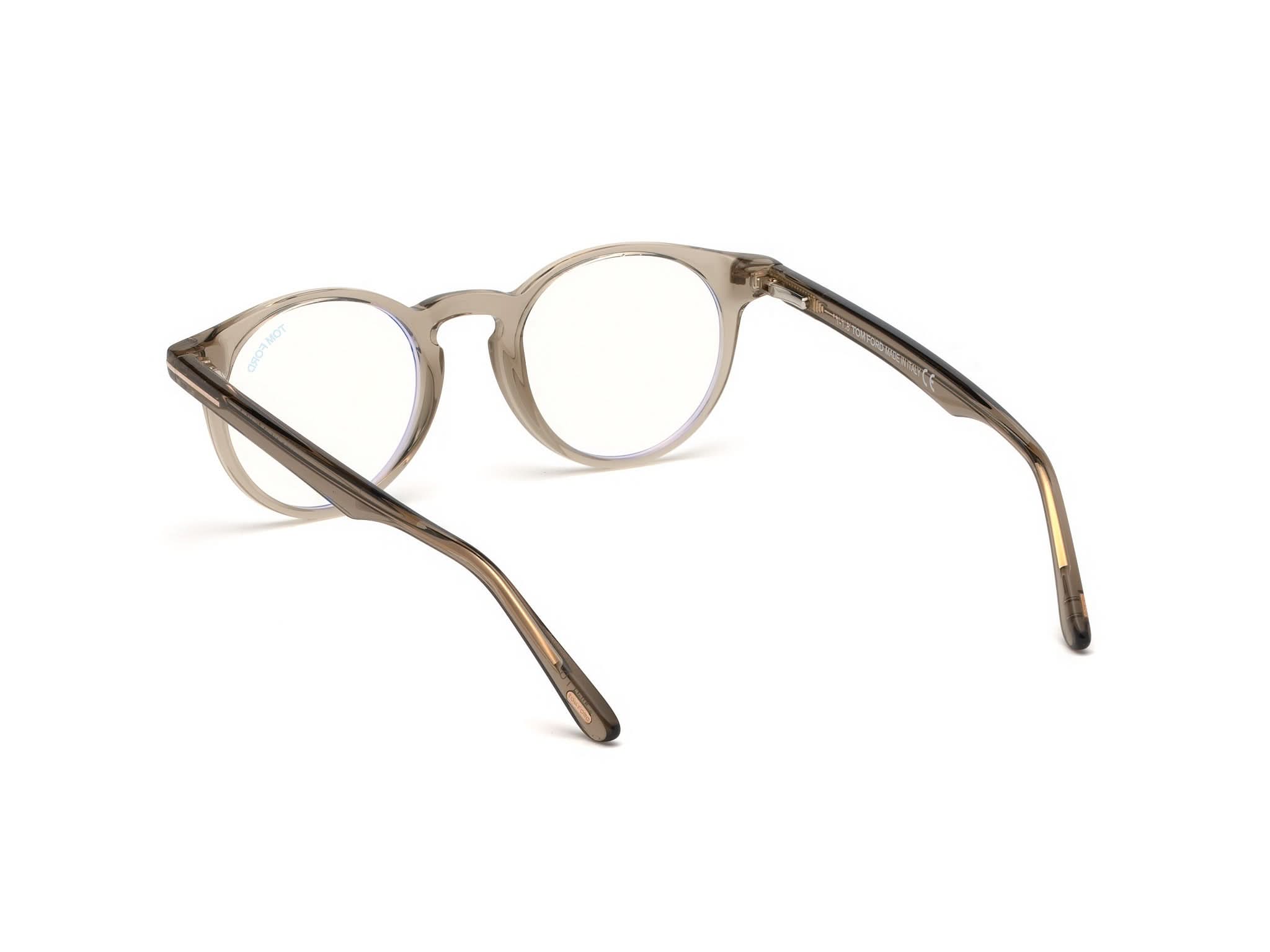 Back Side View of Tom Ford FT5557 1#color_Shiny Translucent Light Brown