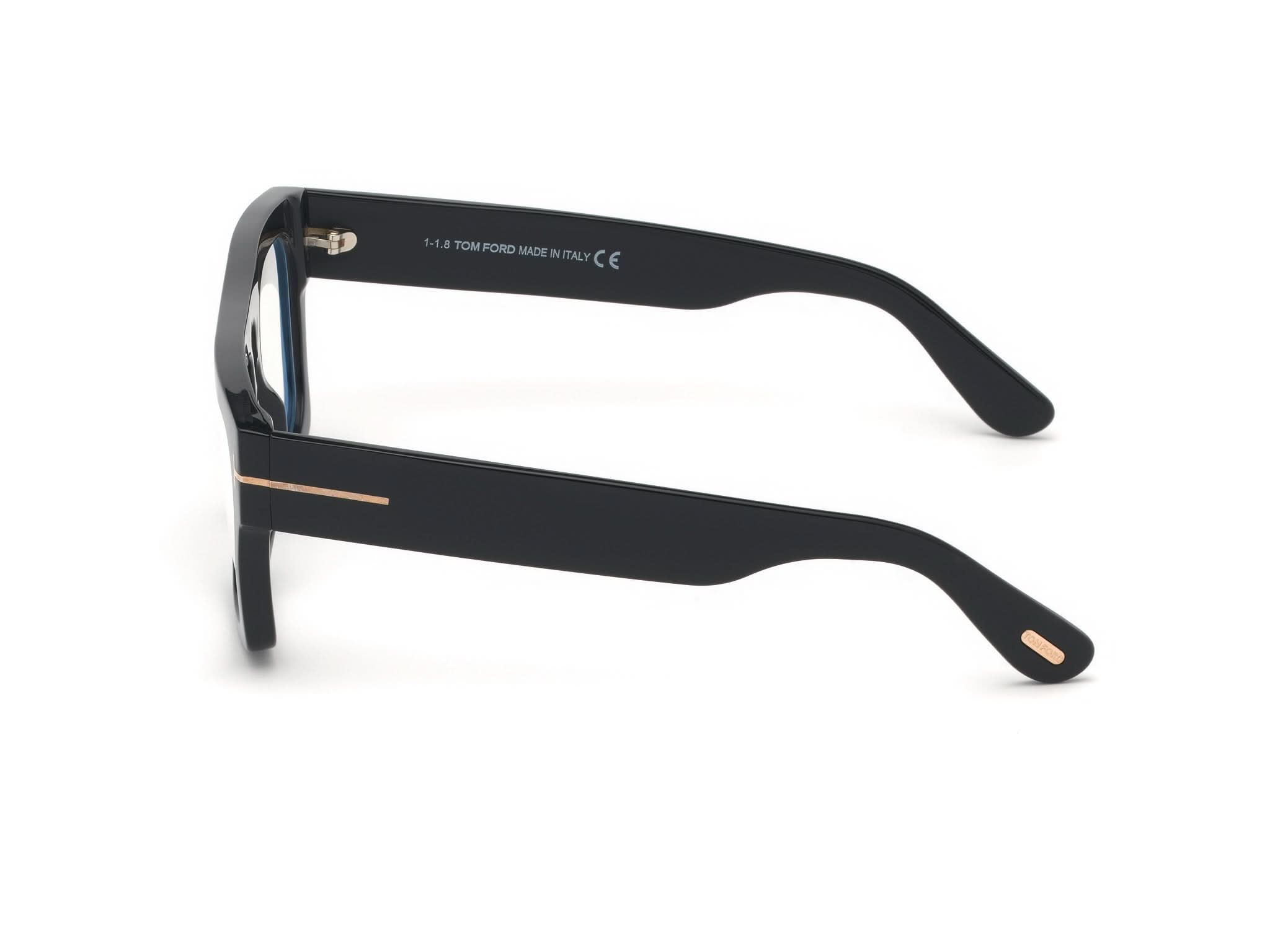 90 deg view of Tom Ford FT5557 1#color_Shiny Translucent Light Brown