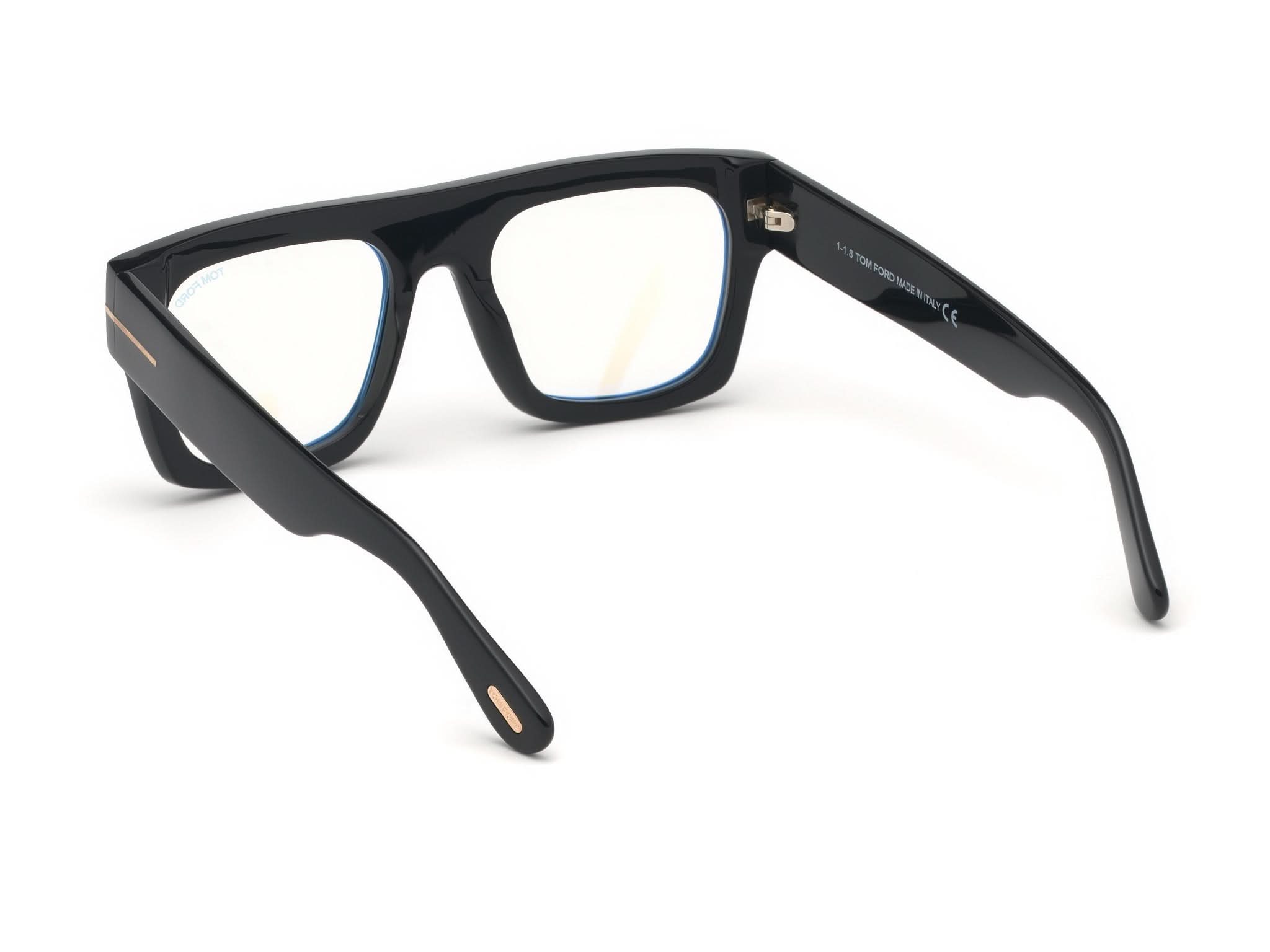 Diagnoal Side view of Tom Ford FT5557 1#color_Shiny Translucent Light Brown