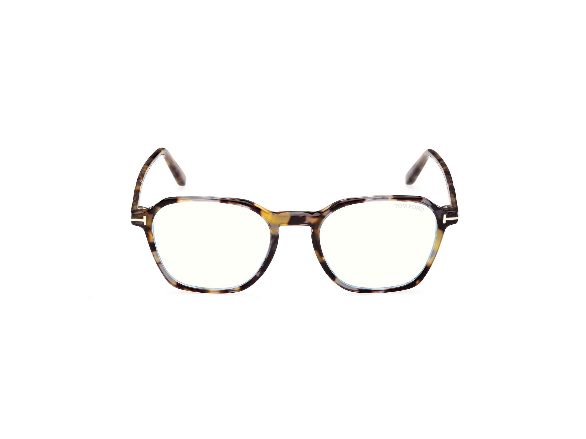 Front view of Tom Ford FT5804 1#color_shiny grey crystal havana