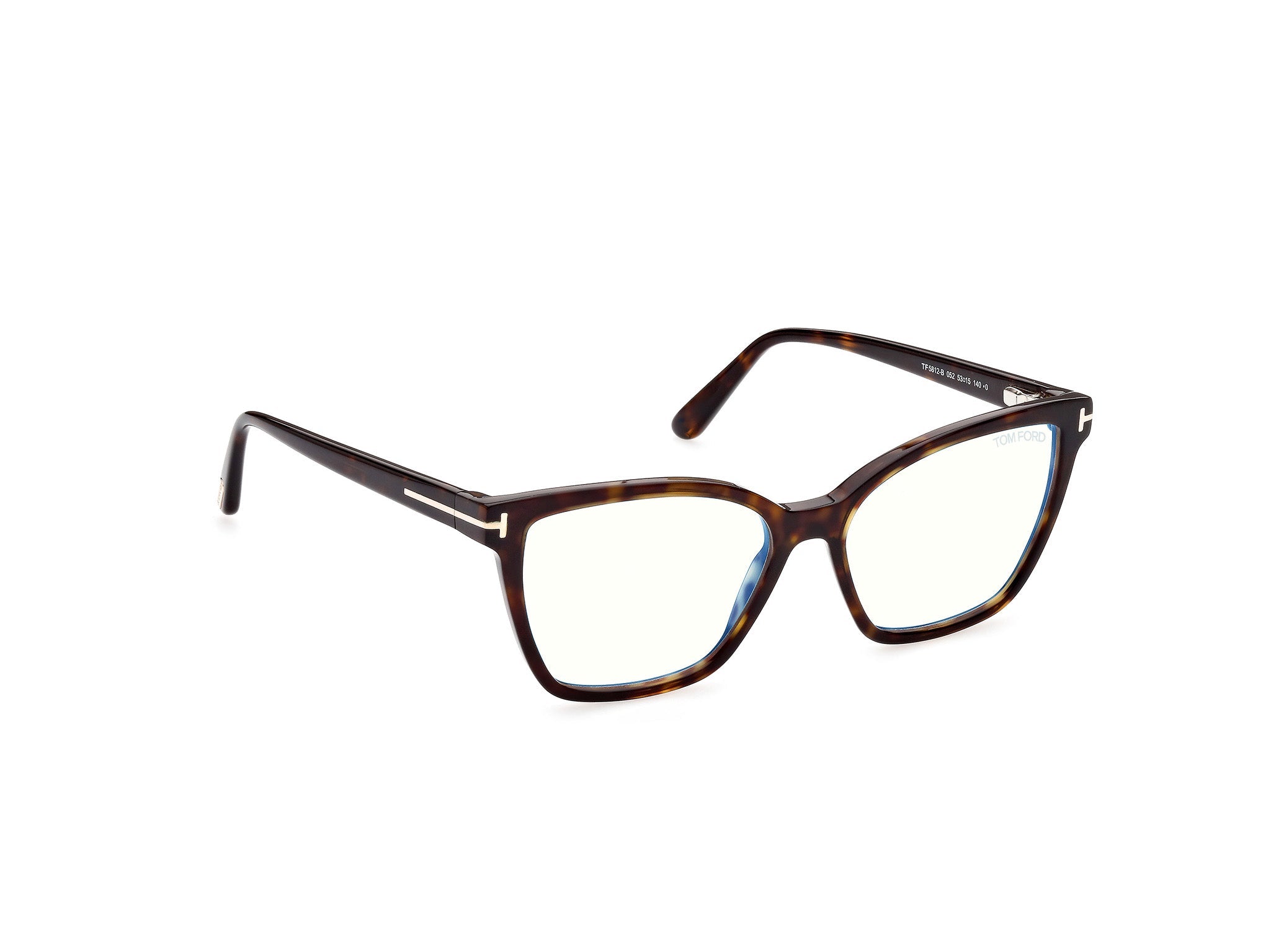 Side Front view of Tom Ford FT5812 1#color_havana