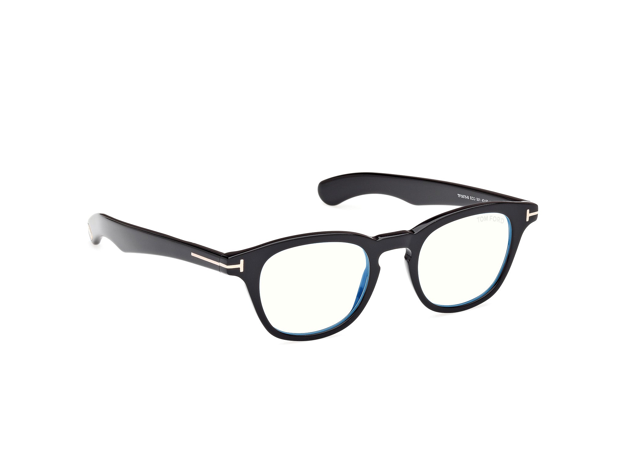 Side Front view of Tom Ford FT5976 1#color_shiny black