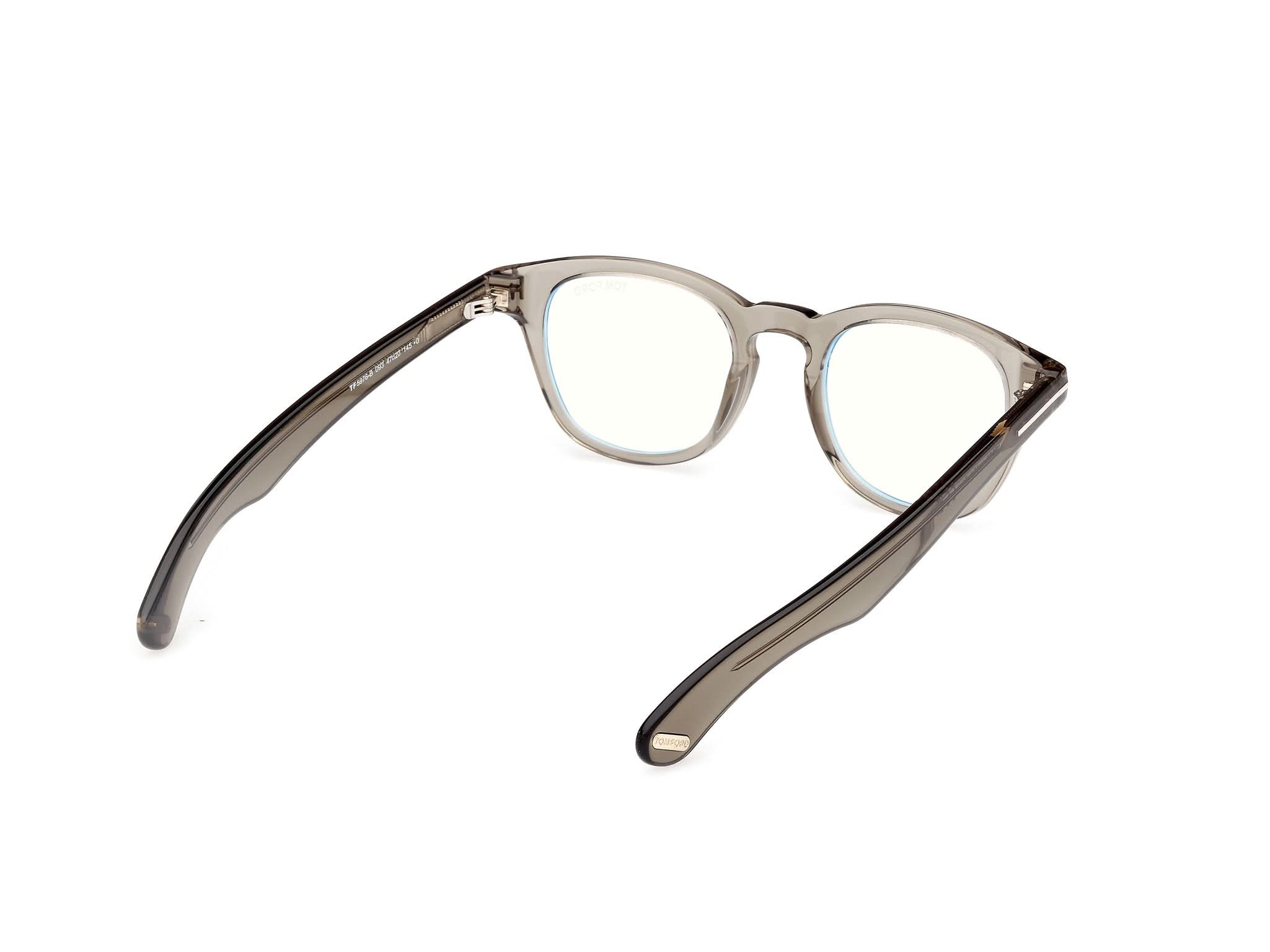 Diagnoal Side view of Tom Ford FT5976 1#color_transparent light green