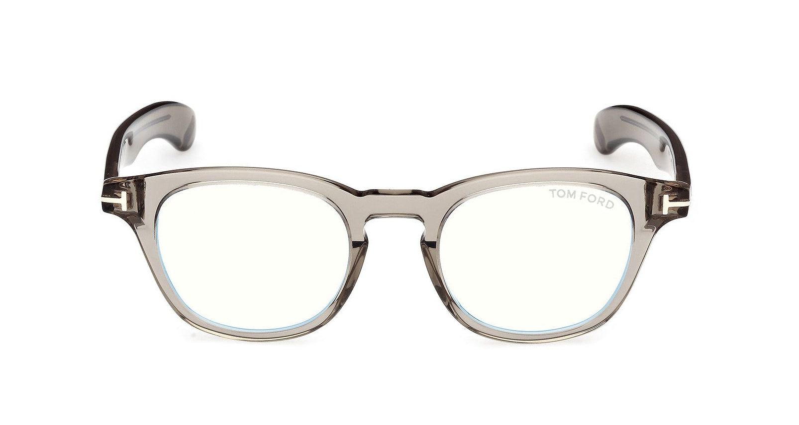 Front view of Tom Ford FT5976 1#color_transparent light green