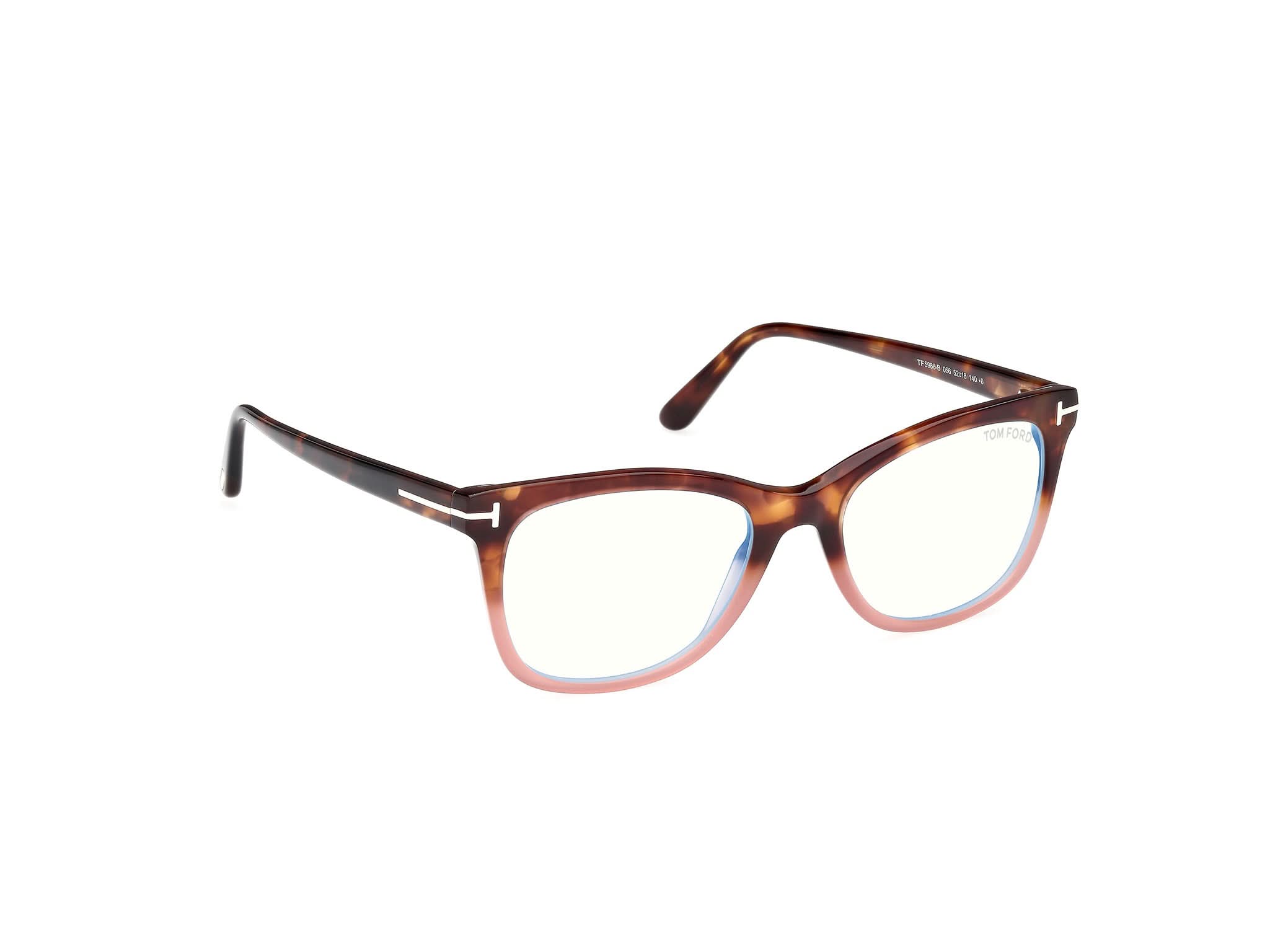 Side Front view of Tom Ford FT5986 1#color_ havana