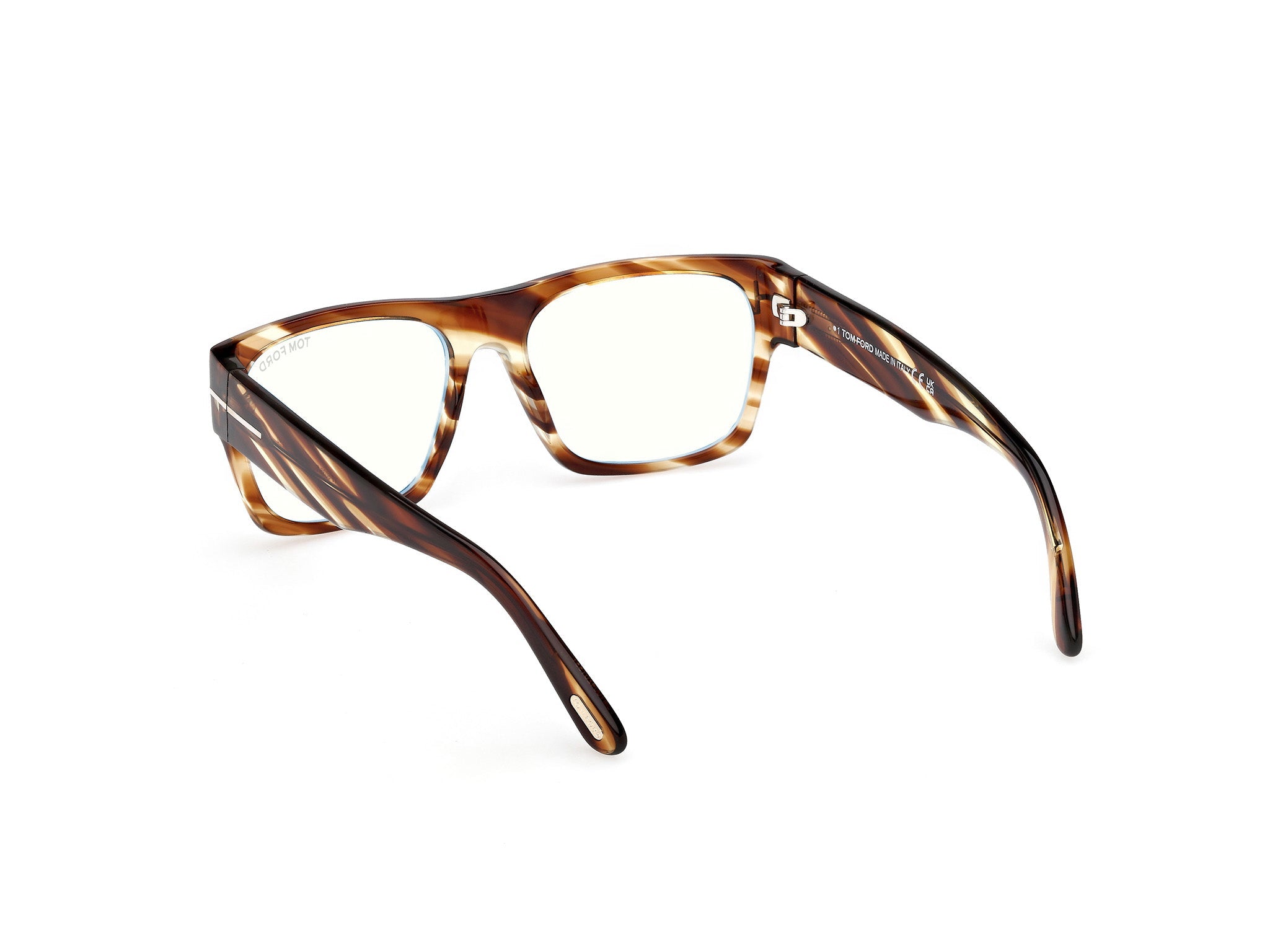 Diagnoal Side view of Tom Ford FT6035 1#color_bunt havana