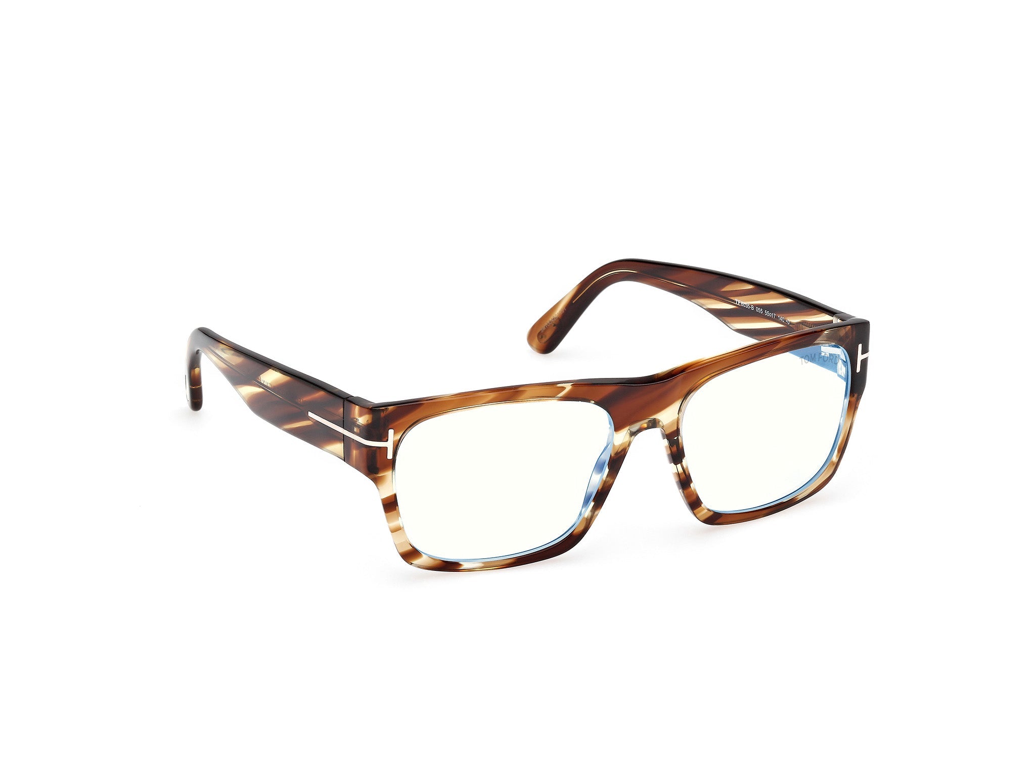 Side Front view of Tom Ford FT6035 1#color_bunt havana