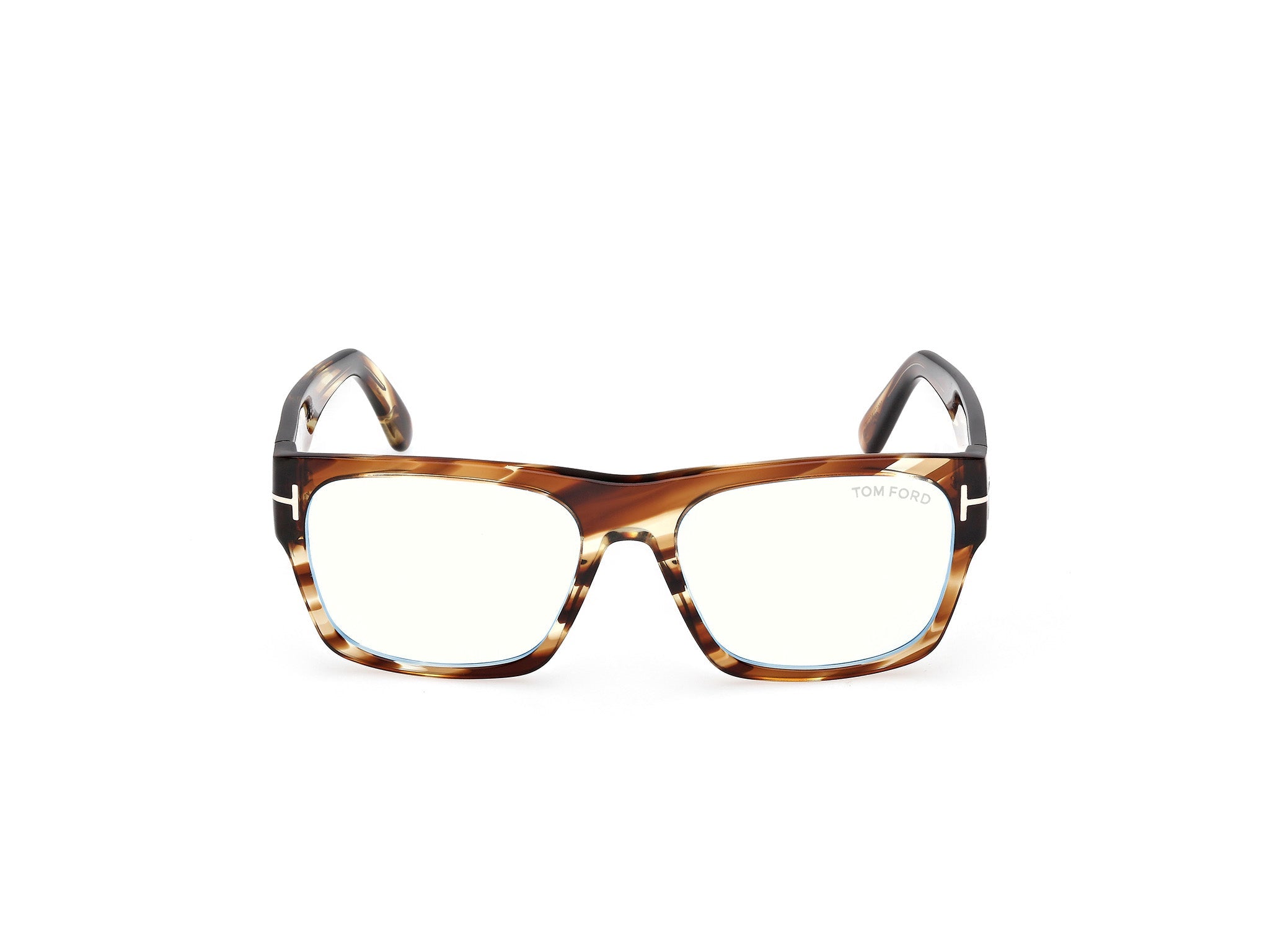 Front view of Tom Ford FT6035 1#color_bunt havana