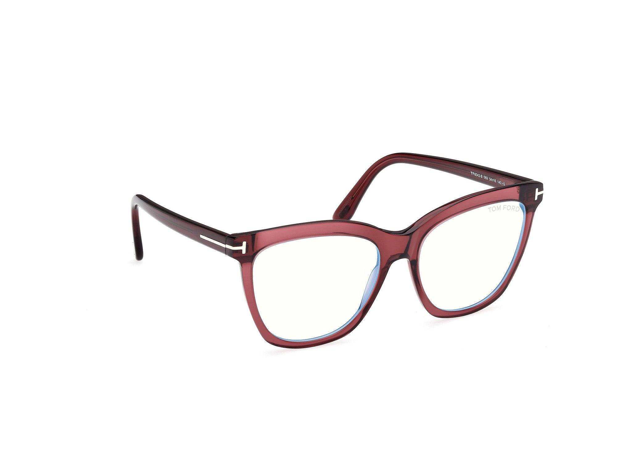 Side Front view of Tom Ford FT6042 1#color_Bordeaux shiny