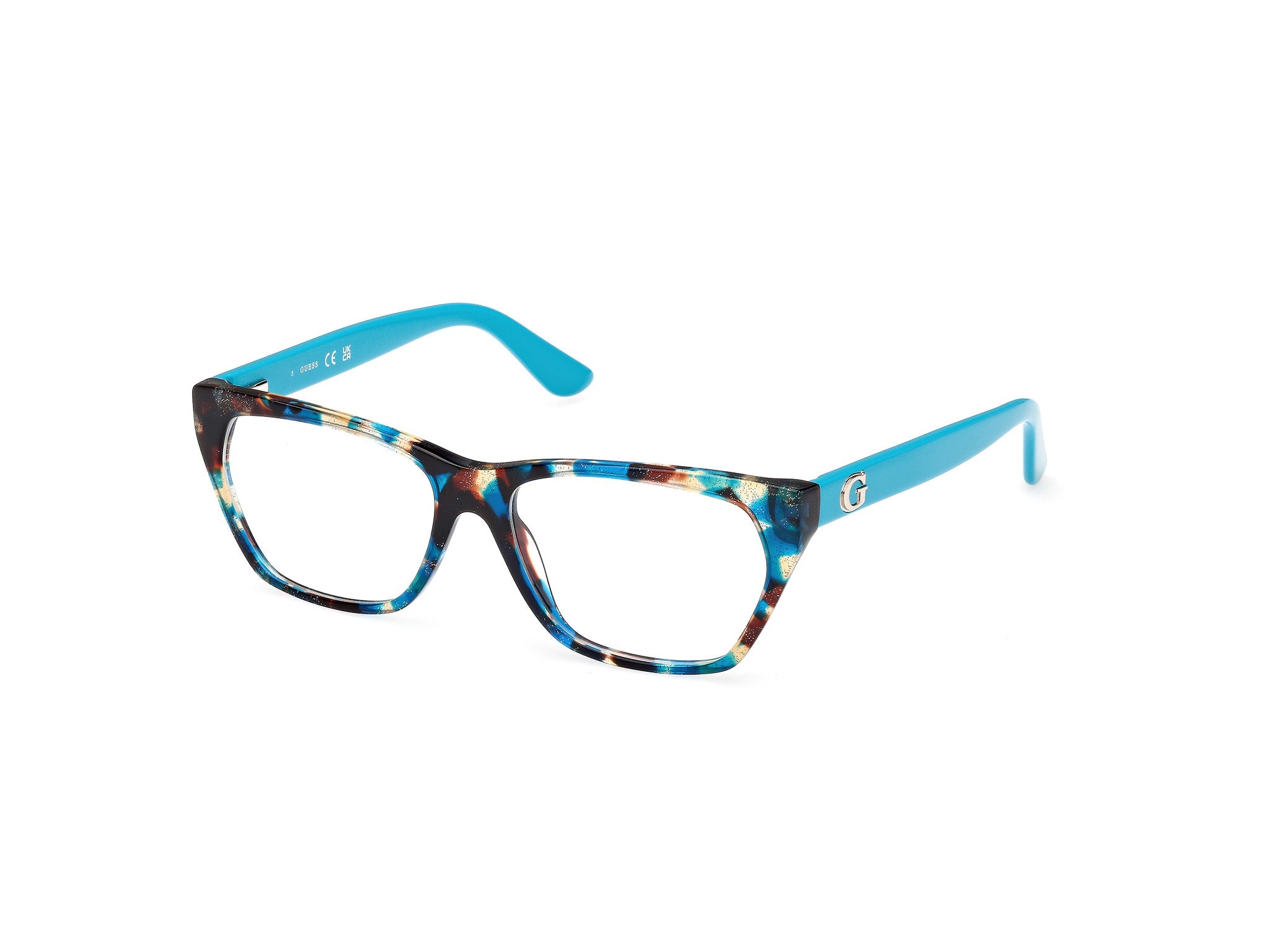 Side view of Guess GU50234 1#color_blue havana