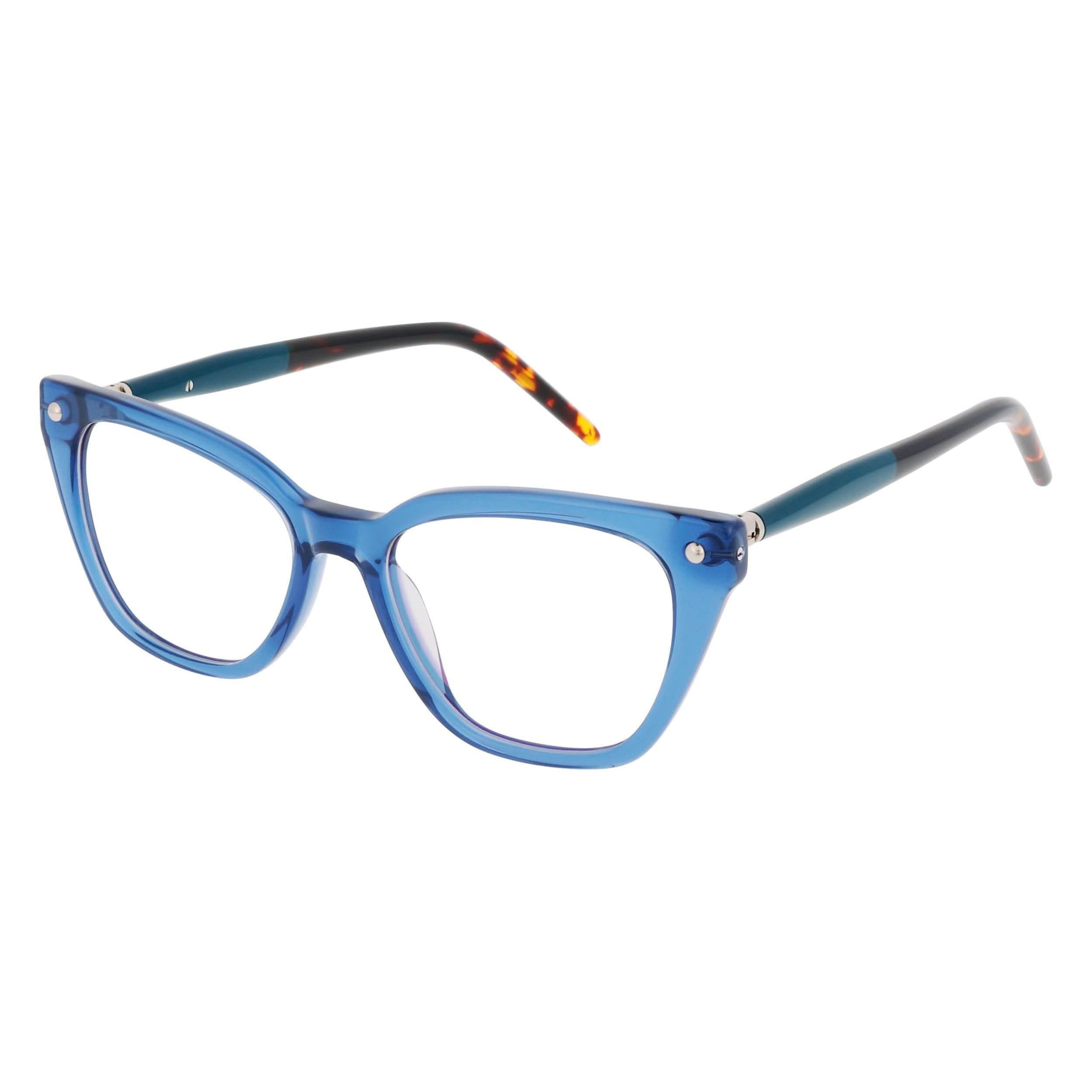 Angled view of Duncan and Todd frame ID3645218C2-transparent-blue#color_transparent blue
