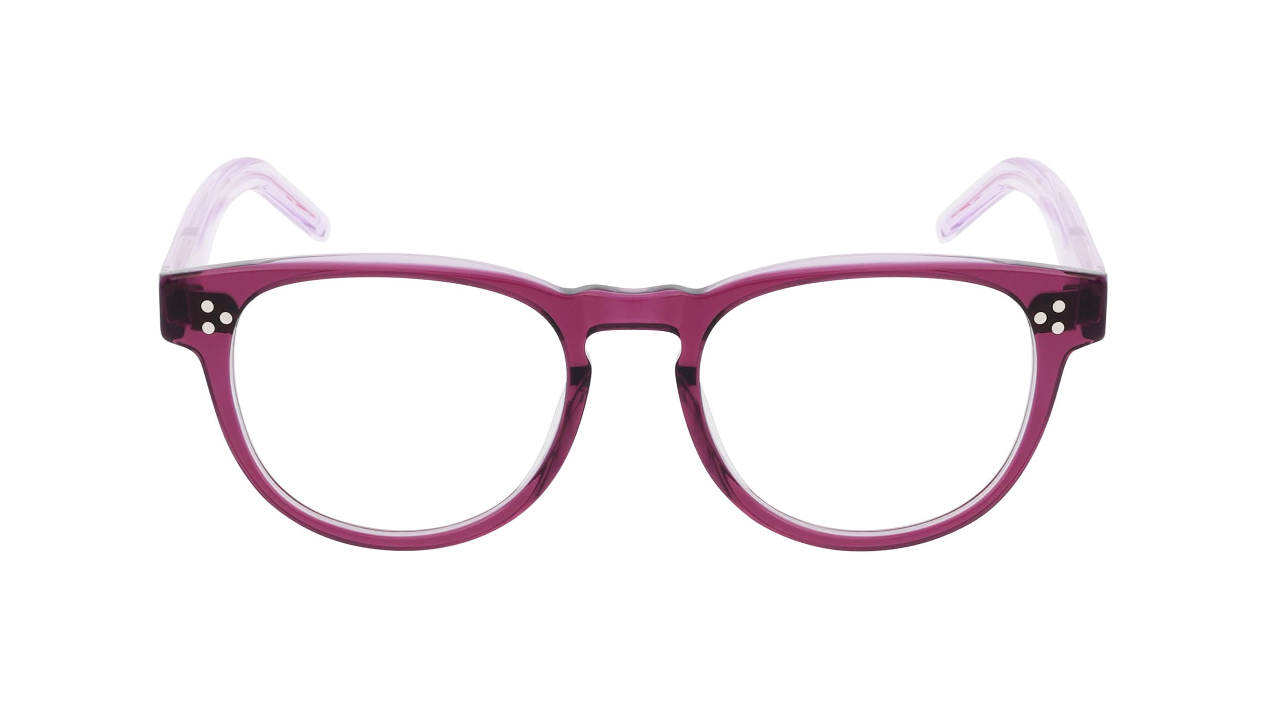 Front view of Duncan and Todd frame KORI4918C1purple-transparent#color_purple transparent