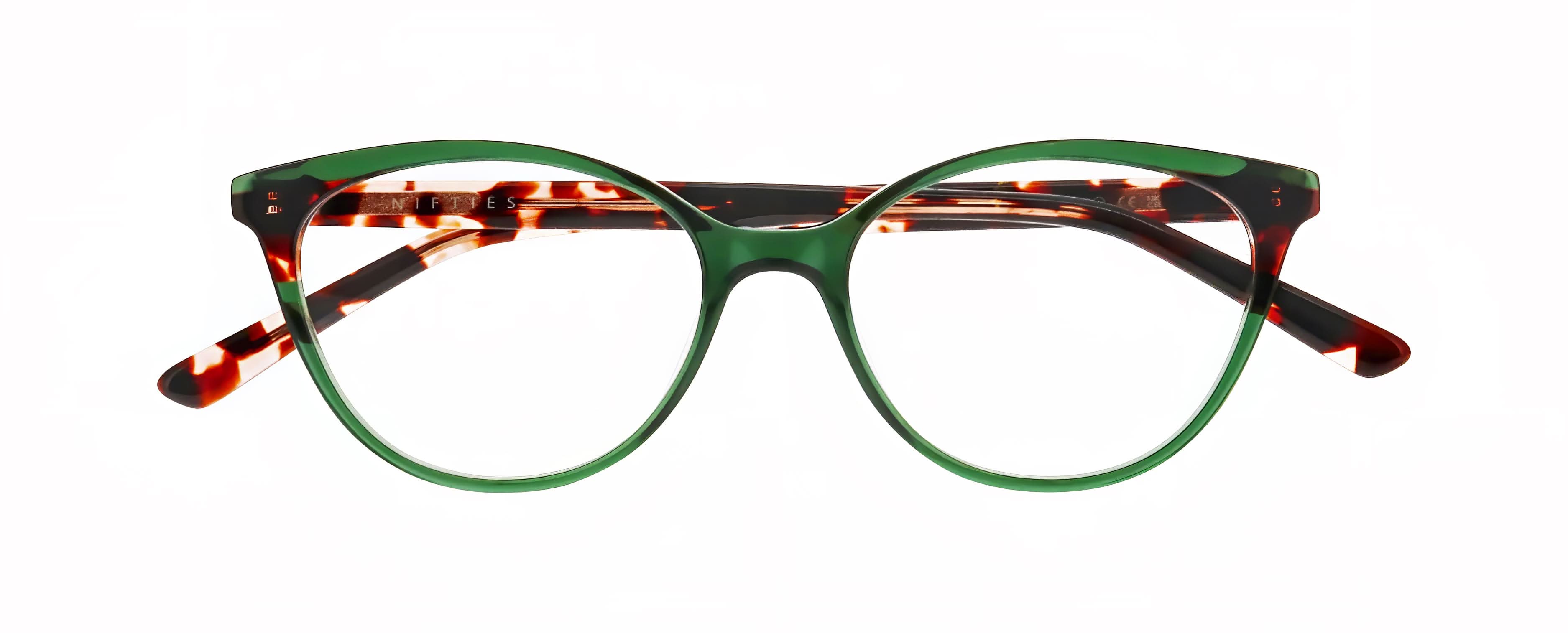 Front view of Nifties 9527#color_Olive-Green Medium Transparent