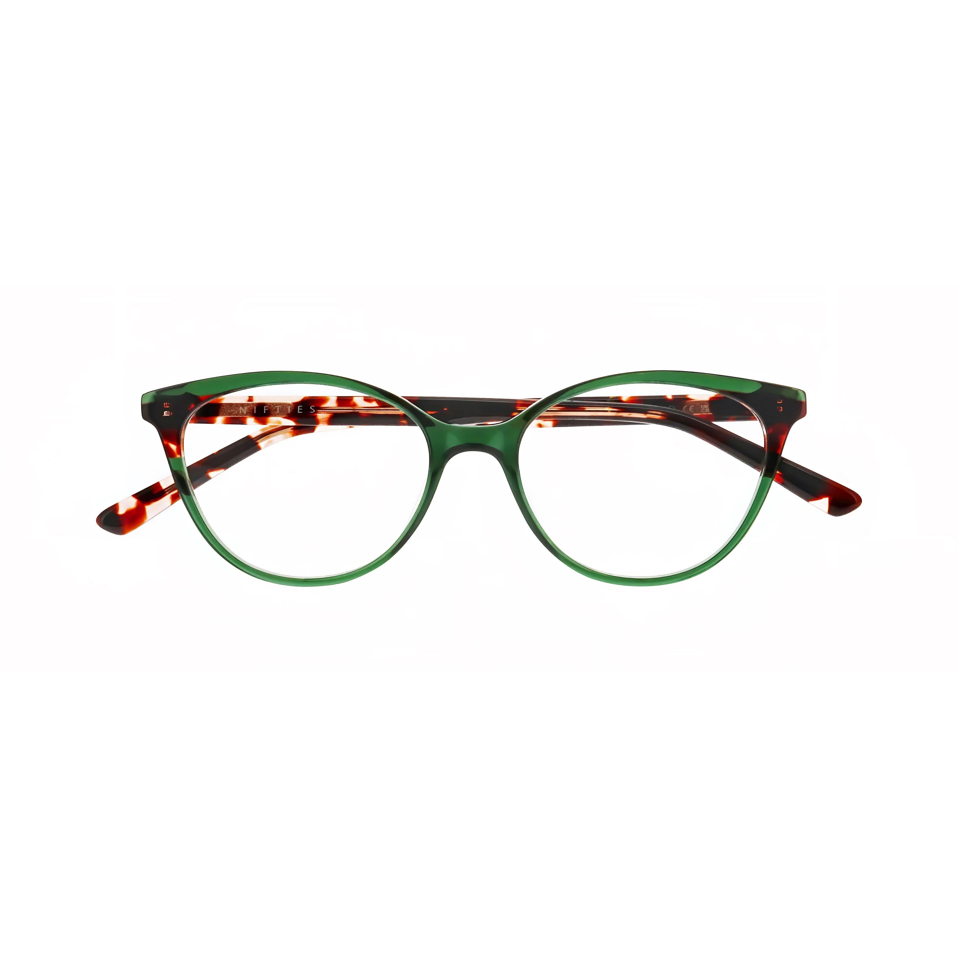 Front view of Nifties 9527#color_Olive-Green Medium Transparent