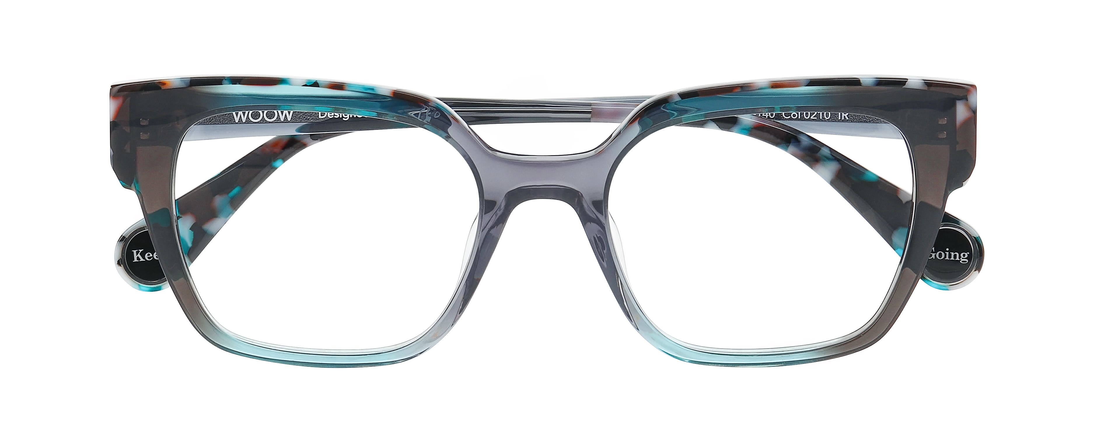 Front view of WOOW Keep Going 2#color_Gradient Black Torquoise