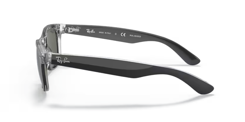 Side view of rayban new wayfarer #color_black on transparent 