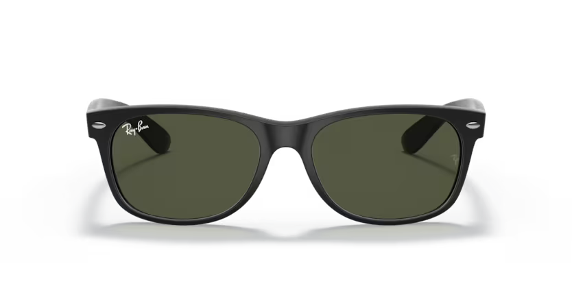 Front view of rayban new wayfarer #color_rubber black