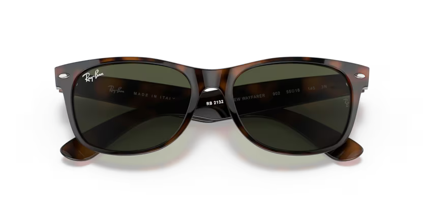 Folded view of rayban new wayfarer #color_Tortoise