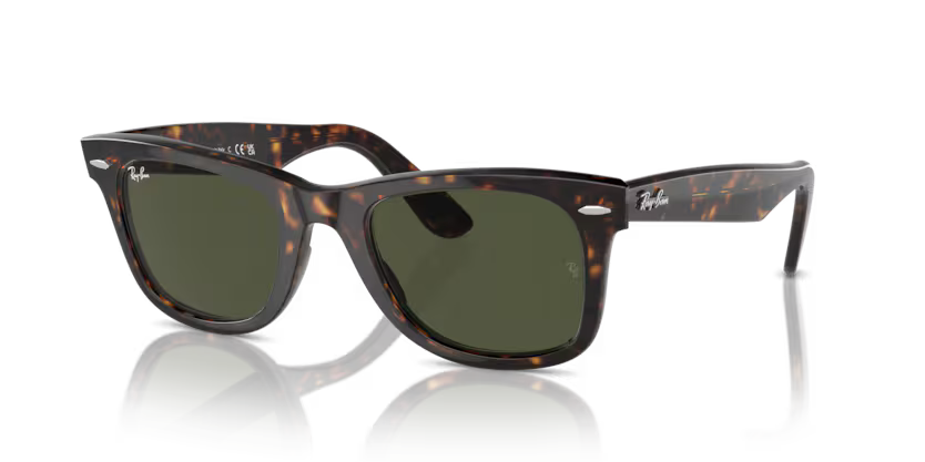Left view of rayban wayfarer #color_tortoise