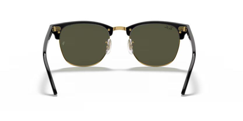 Back view of rayban clubmaster classic #color_black on arista