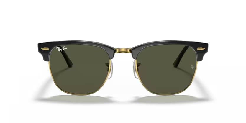 Front view of rayban clubmaster classic #color_black on arista