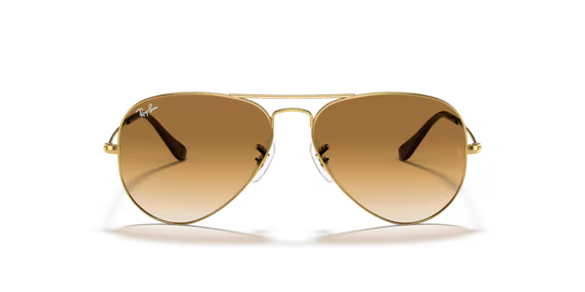 Front view of rayban aviator #color_arista