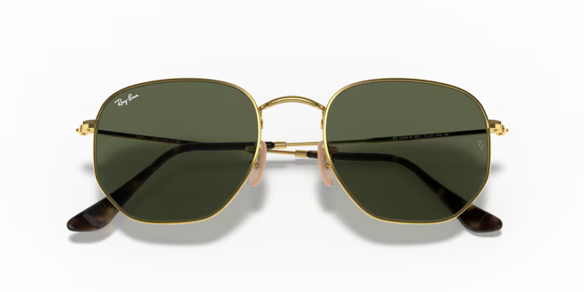 Folded view of rayban hexagonal #color_arista