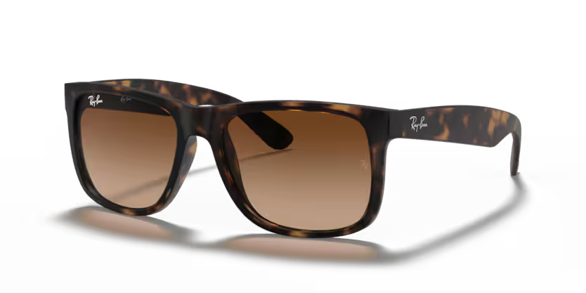 Left view of rayban justin #color_rubber light havana