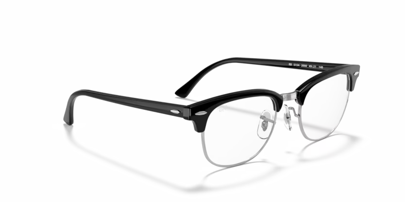 Left view of rayban clubmaster optics frame #color_black 