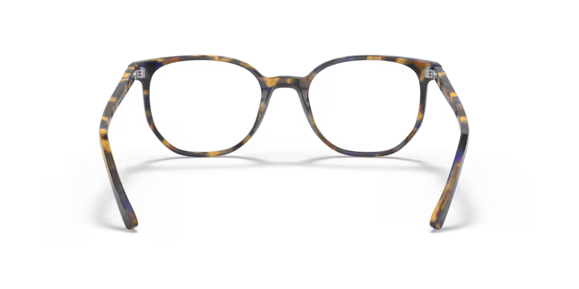 Back view of rayban elliot optics frame #color_yellow & blue havana