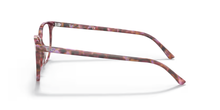 Left view of rayban elliot optics frame #color_brown & violet havana 