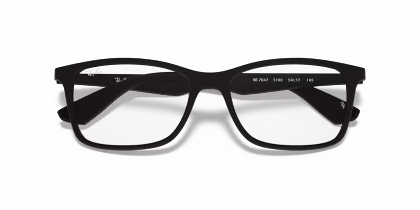 Folded view of rayban optics frame #color_matte black 