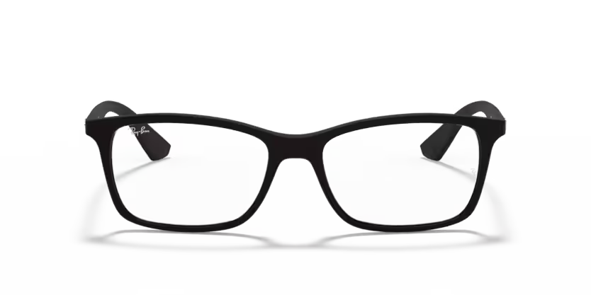 Front view of rayban optics frame #color_matte black 