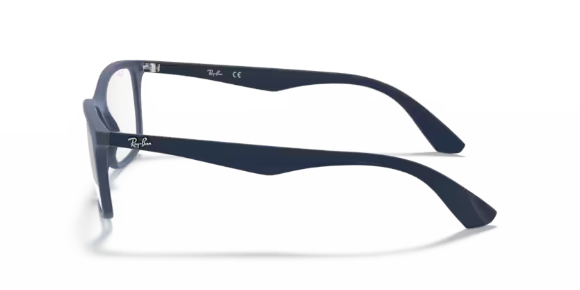 Left view of rayban optics frame #color_matte transparent blue 