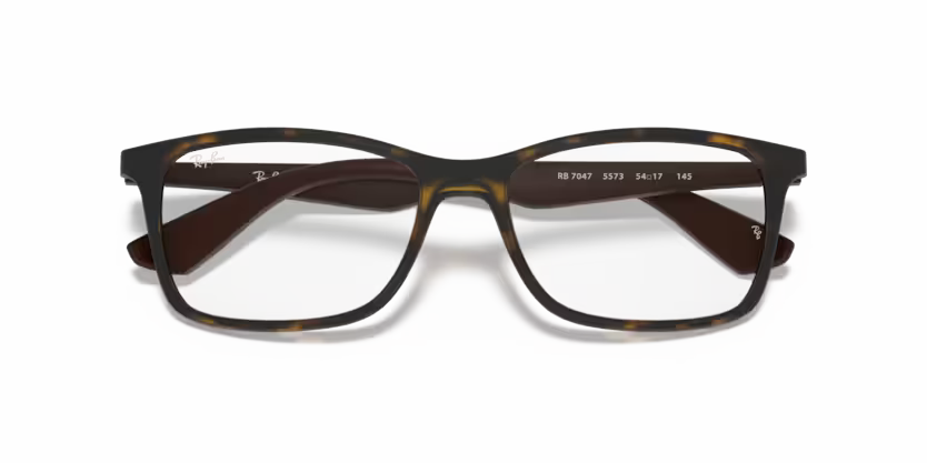 Folded view of rayban optics frame #color_matte havana